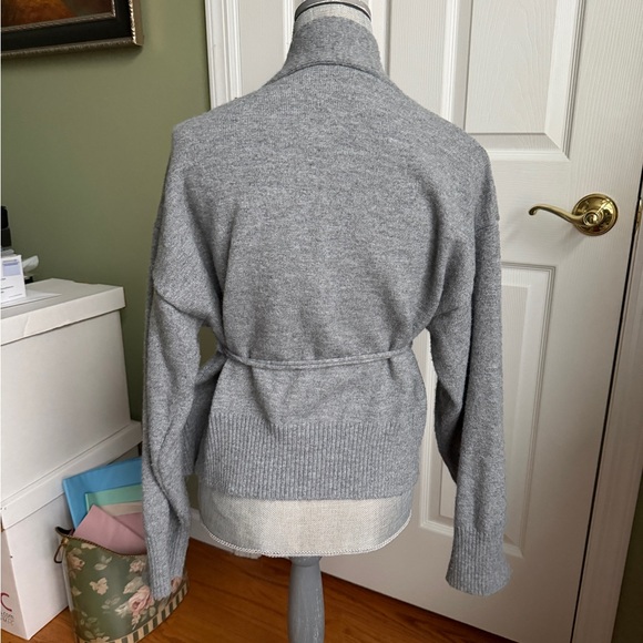 Gray Women's Sweater with Belt - Picture 2 of 3